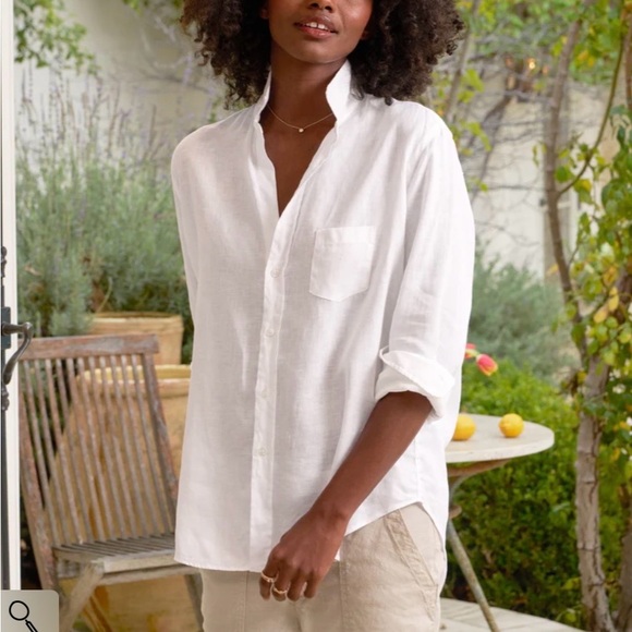 Frank & Eileen Tops - Frank & Eileen ‘Eileen’ Linen White Button-Up Shirt